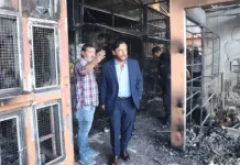 Incendio en el mercado San Miguel: Sáenz recorrió la zona afectada y se solidarizó con los puesteros