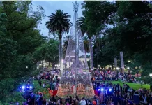 Hoy se prende el arbolito de Navidad en Plaza 9 de Julio