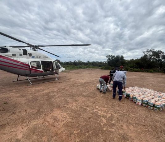 Nueva asistencia aérea de Desarrollo Social en Rivadavia Banda Sur