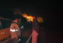Intenso trabajo de los equipos de combate de incendios en Cafayate tras la reactivación de focos